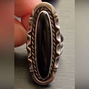 Vintage sterling silver onyx ring